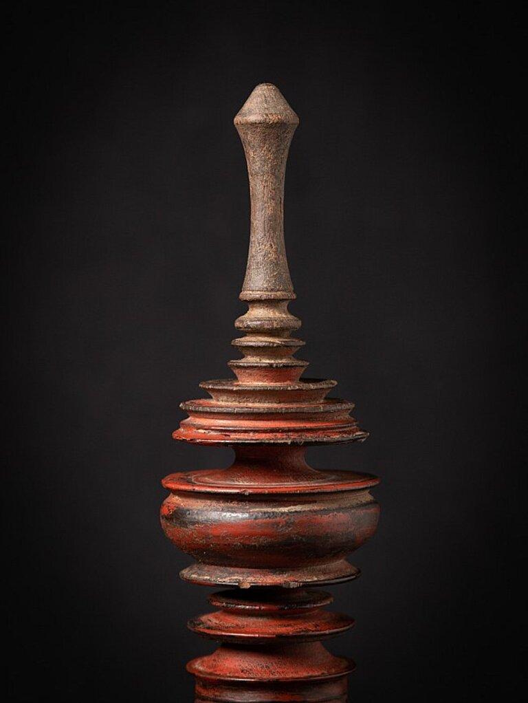 Antique Wooden Burmese Offering Vessel from Burma 3