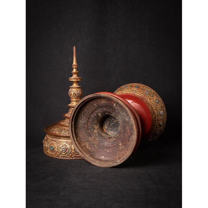 Antique Wooden Burmese Offering Vessel from Burma For Sale 4