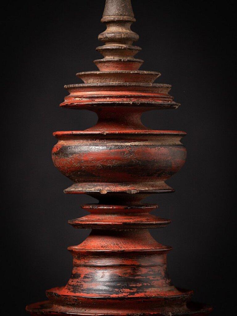 Antique Wooden Burmese Offering Vessel from Burma 4