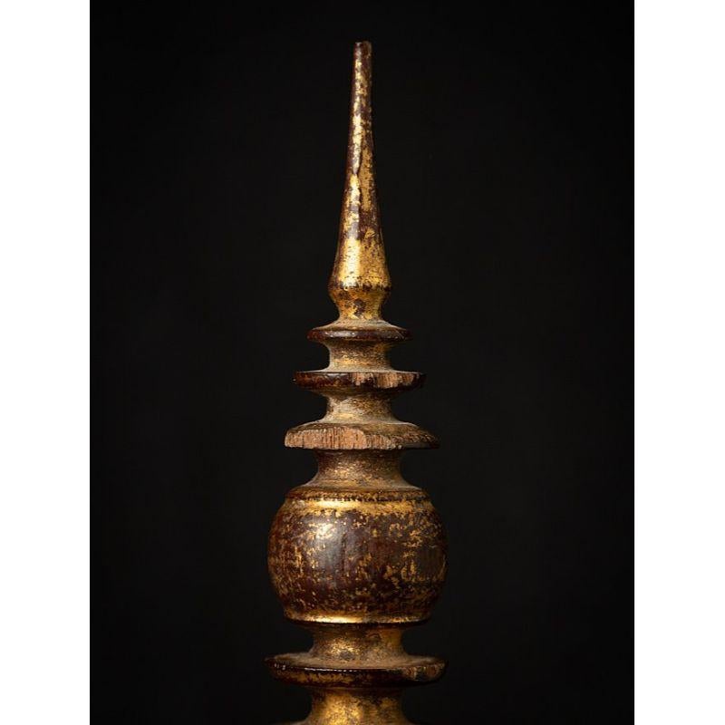 Antikes burmesisches Angebotsgefäß aus Holz aus Burma im Angebot 4