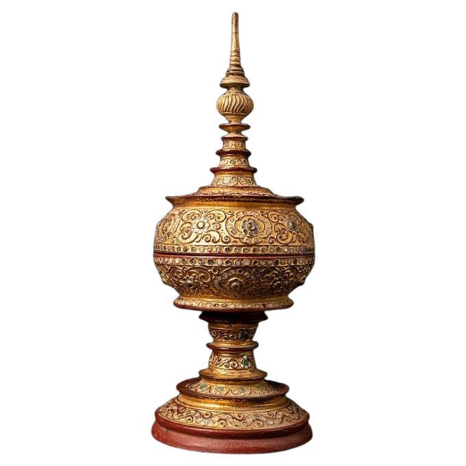 Antique Wooden Burmese Offering Vessel from, Burma For Sale