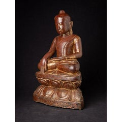 Antique Wooden Burmese Pinya Buddha Statue from Burma