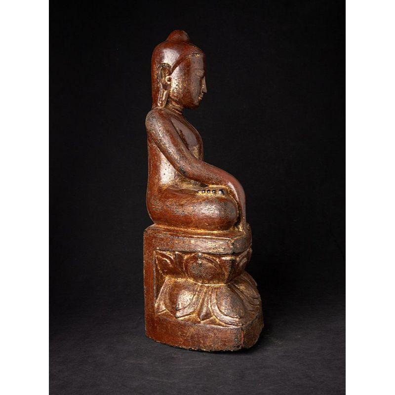 18th Century and Earlier Antique Wooden Burmese Pinya Buddha Statue from Burma For Sale