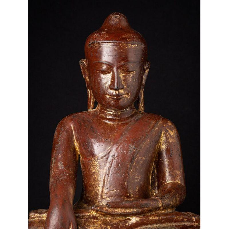 Antike burmesische Pinya-Buddha-Statue aus Holz aus Burma im Angebot 4