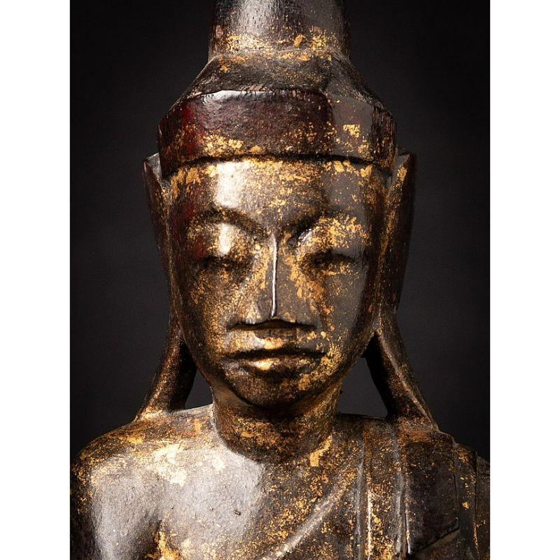 Antique wooden Burmese Shan Buddha from Burma For Sale 5