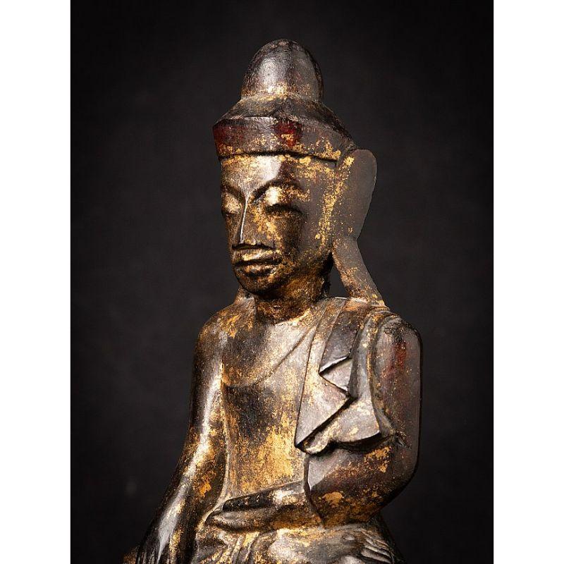 Antique wooden Burmese Shan Buddha from Burma For Sale 6