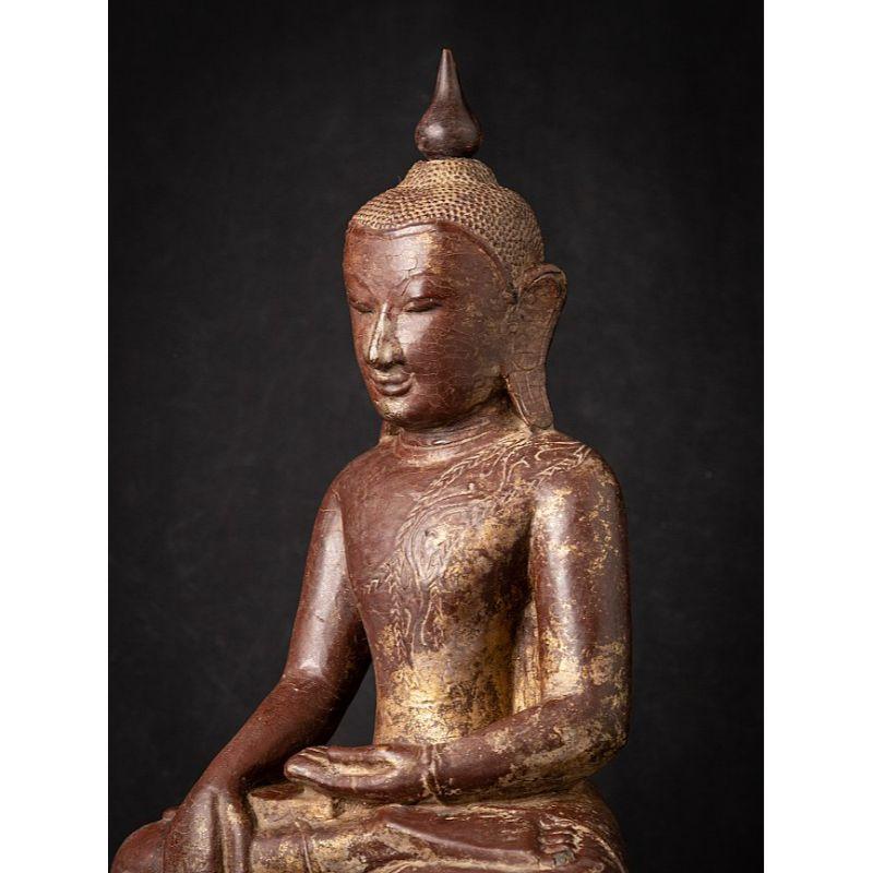 Bouddha birman Shan ancien en bois de Birmanie en vente 6