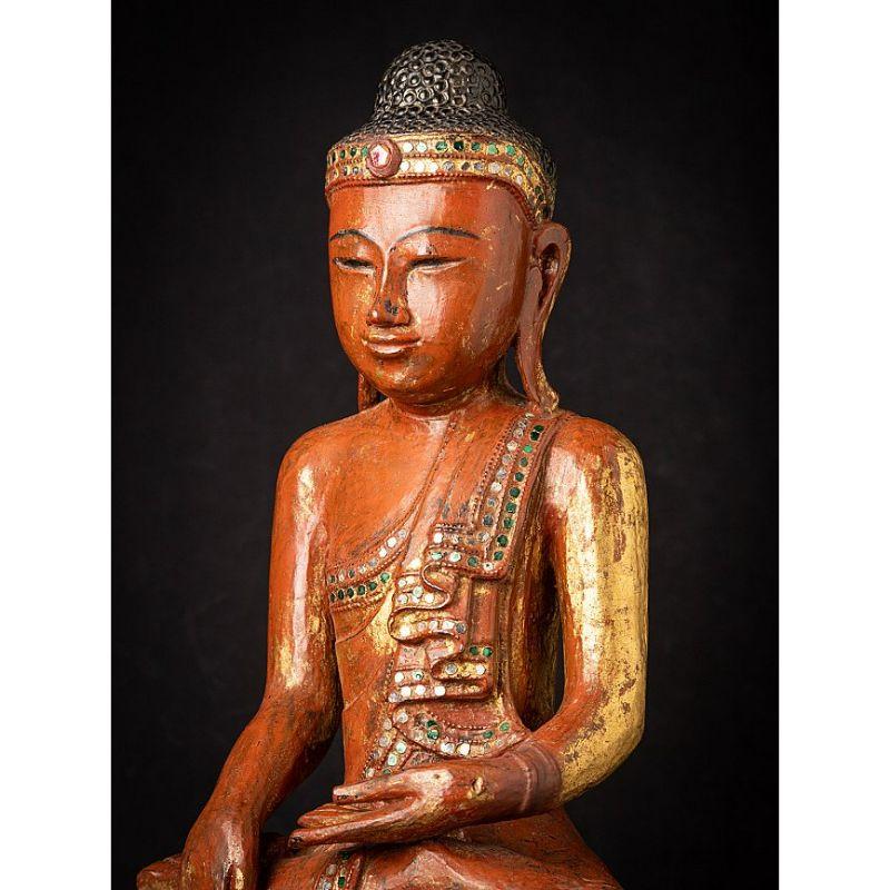 Antique Wooden Burmese Shan Buddha from Burma For Sale 7
