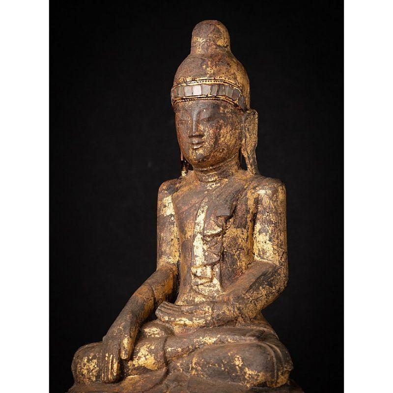 Bouddha birman Shan ancien en bois de Birmanie en vente 6