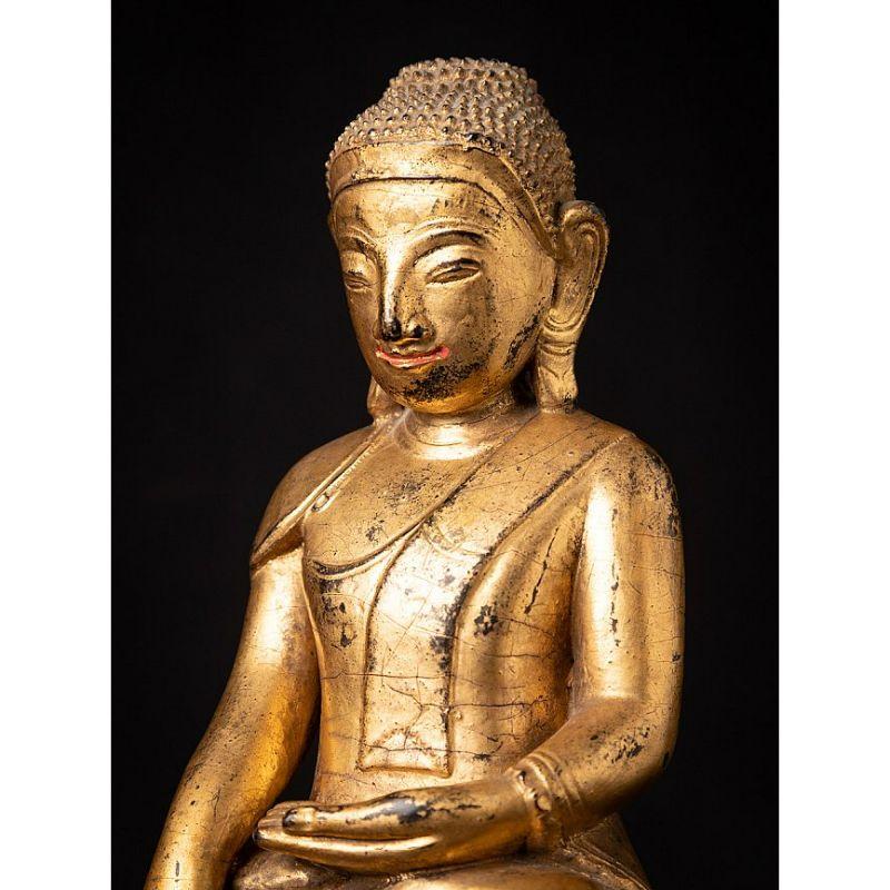 Bouddha birman Shan ancien en bois de Birmanie en vente 6
