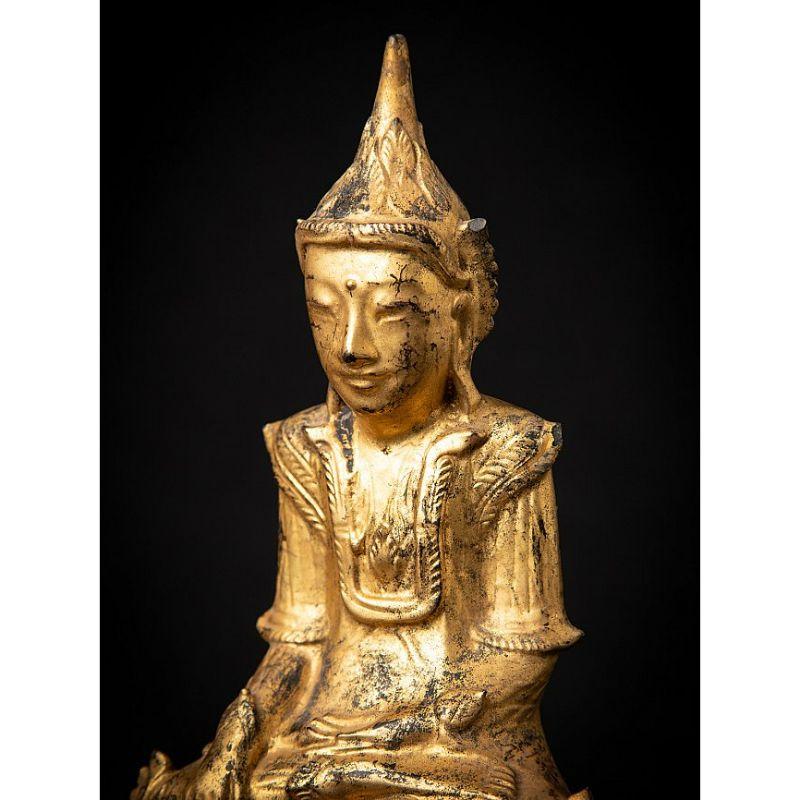 Bouddha birman Shan ancien en bois de Birmanie en vente 6