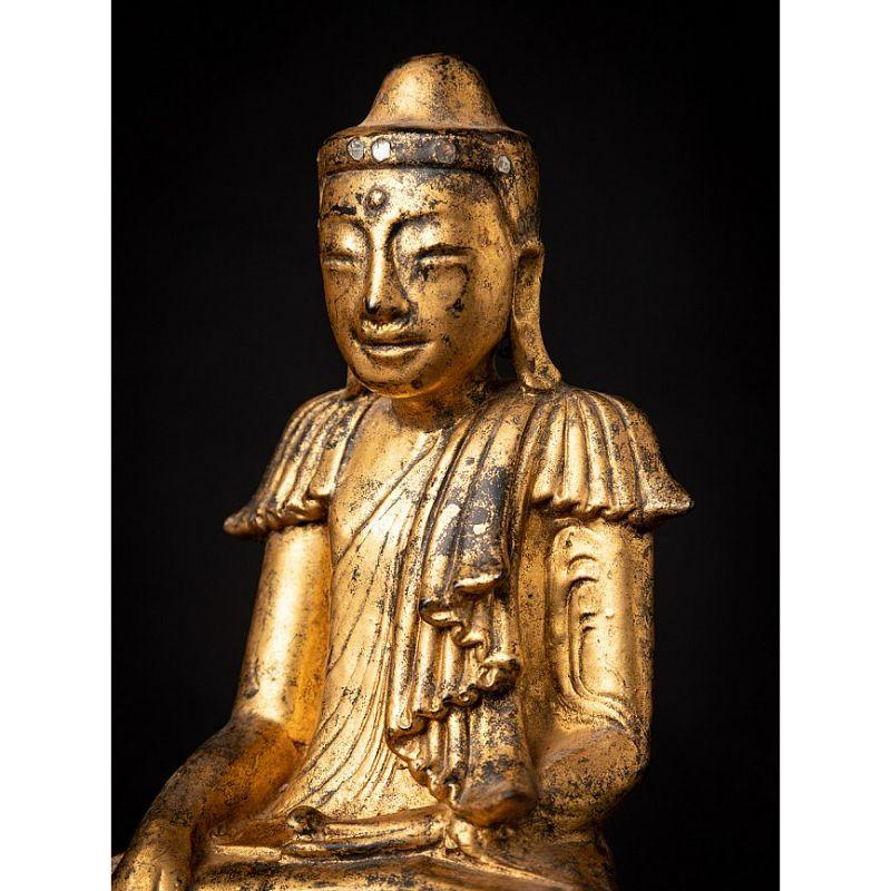 Antiker burmesischer Shan-Buddha aus Holz aus Burma im Angebot 6