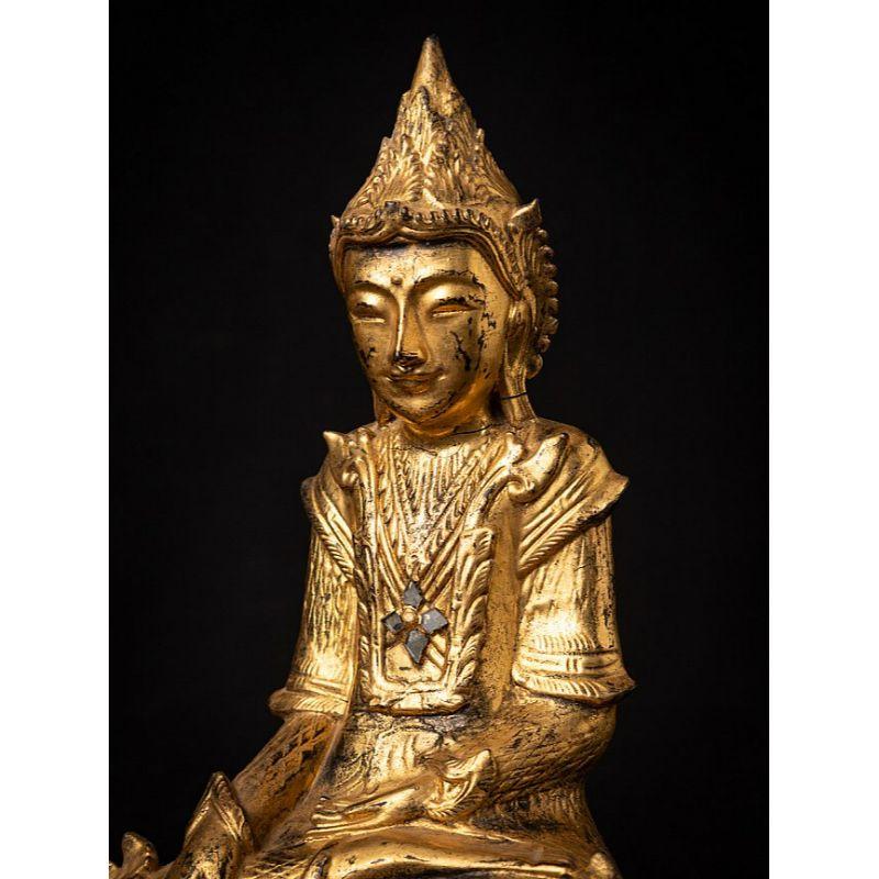 Antique wooden Burmese Shan Buddha from Burma For Sale 6
