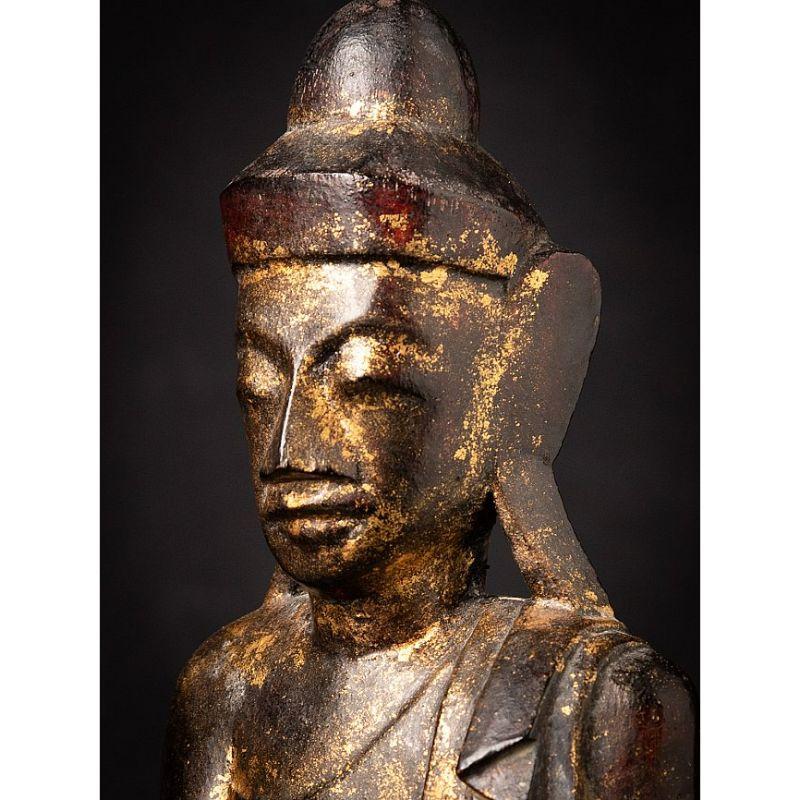 Antique wooden Burmese Shan Buddha from Burma For Sale 7