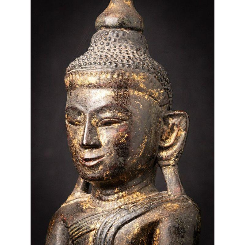 Antiker burmesischer Shan-Buddha aus Holz aus Burma im Angebot 7