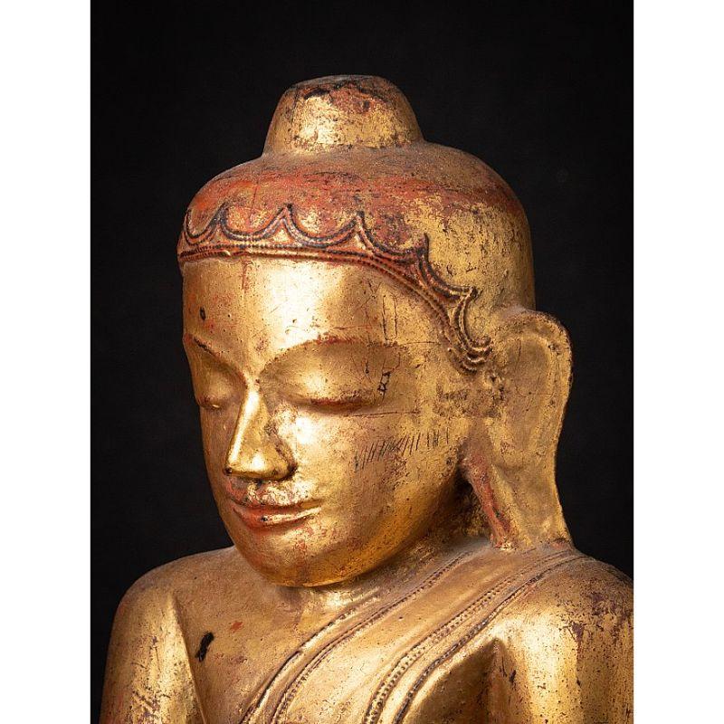 Antique Wooden Burmese Shan Buddha from Burma For Sale 8