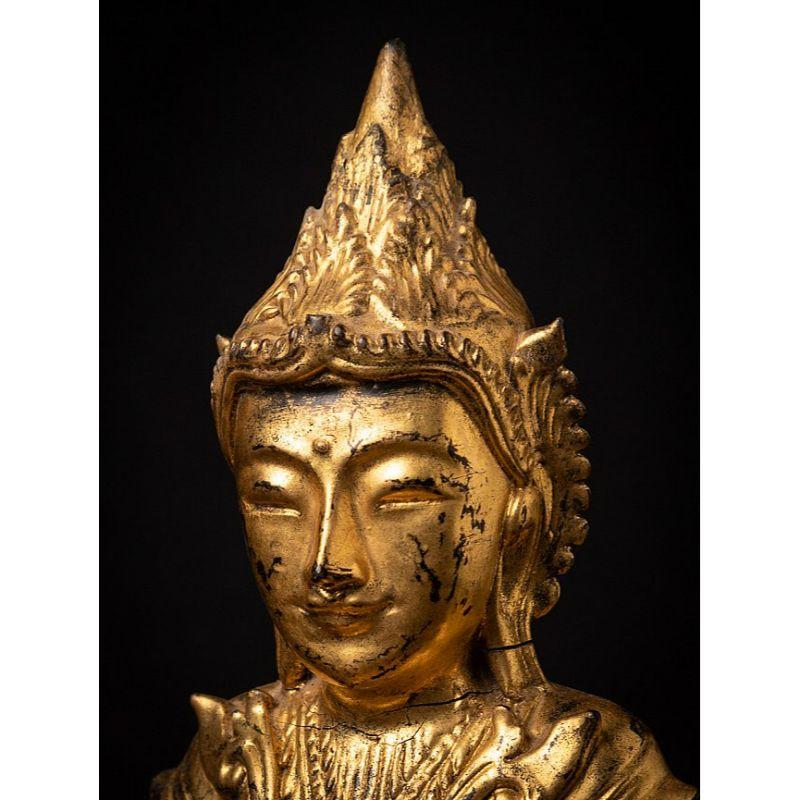 Antique wooden Burmese Shan Buddha from Burma For Sale 7
