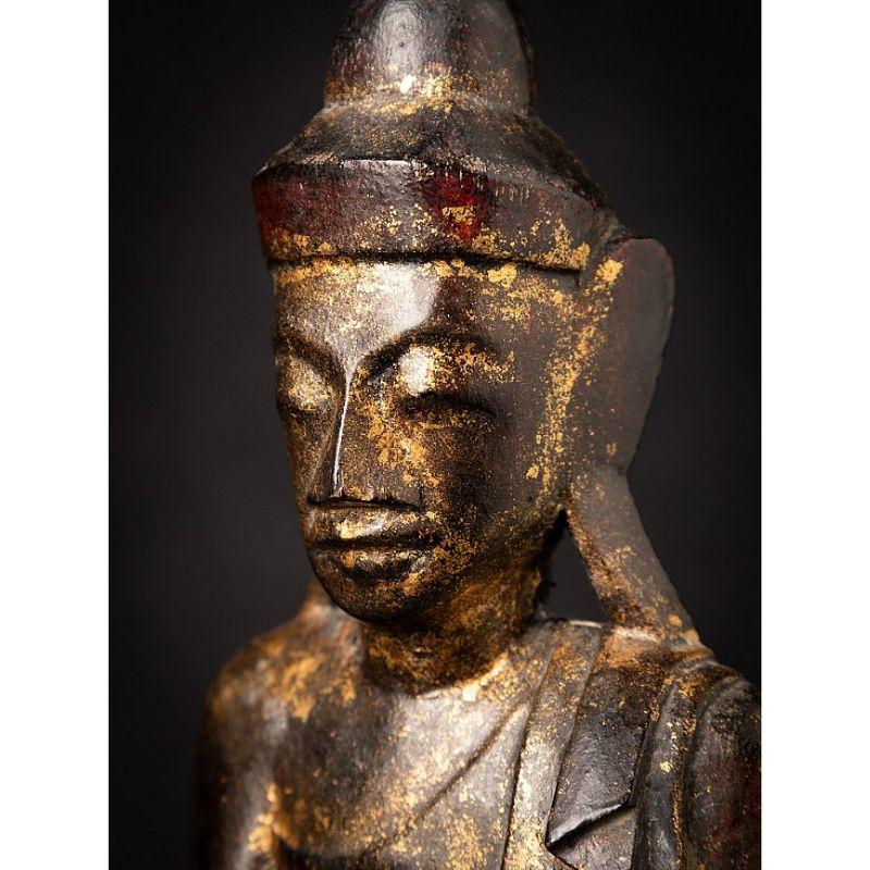 Antique wooden Burmese Shan Buddha from Burma For Sale 10