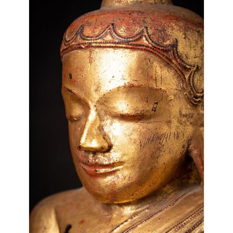 Bouddha birman Shan ancien en bois de Birmanie en vente 10