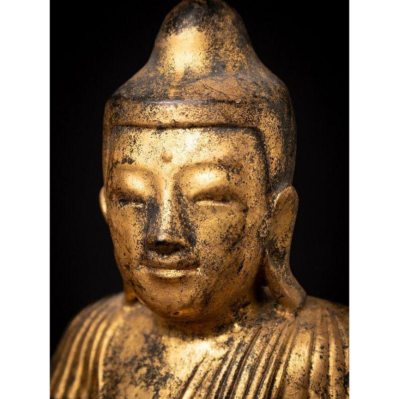 Antique Wooden Burmese Shan Buddha from Burma For Sale 11