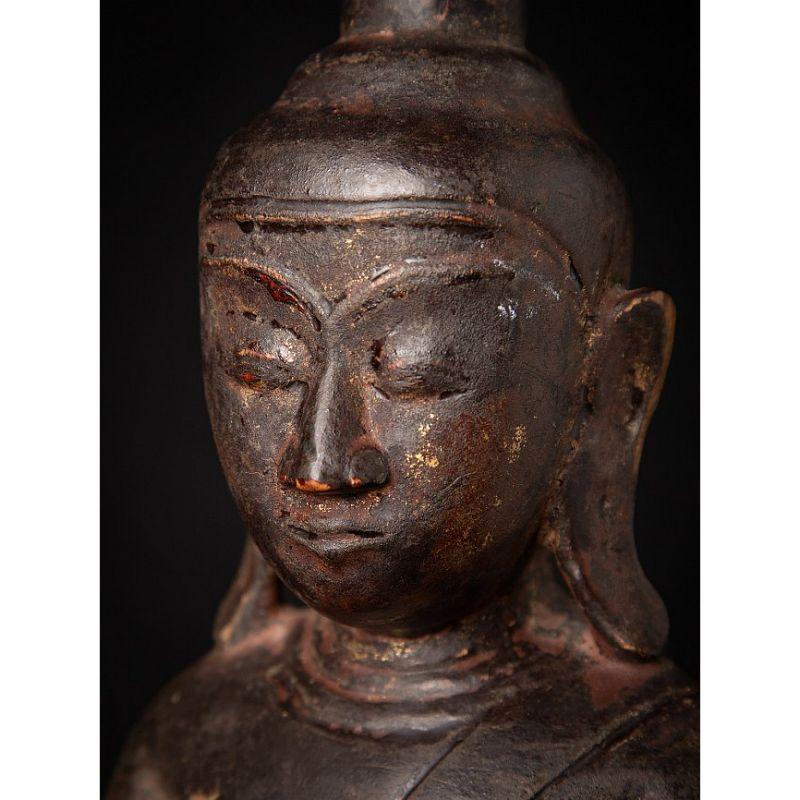 Antique wooden Burmese Shan Buddha from Burma For Sale 10