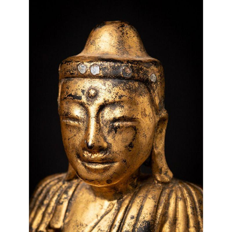 Antiker burmesischer Shan-Buddha aus Holz aus Burma im Angebot 10