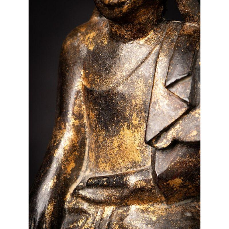 Antique wooden Burmese Shan Buddha from Burma For Sale 11