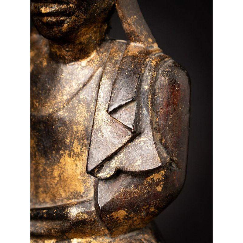 Antique wooden Burmese Shan Buddha from Burma For Sale 12