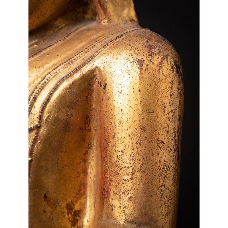 Antique Wooden Burmese Shan Buddha from Burma For Sale 13