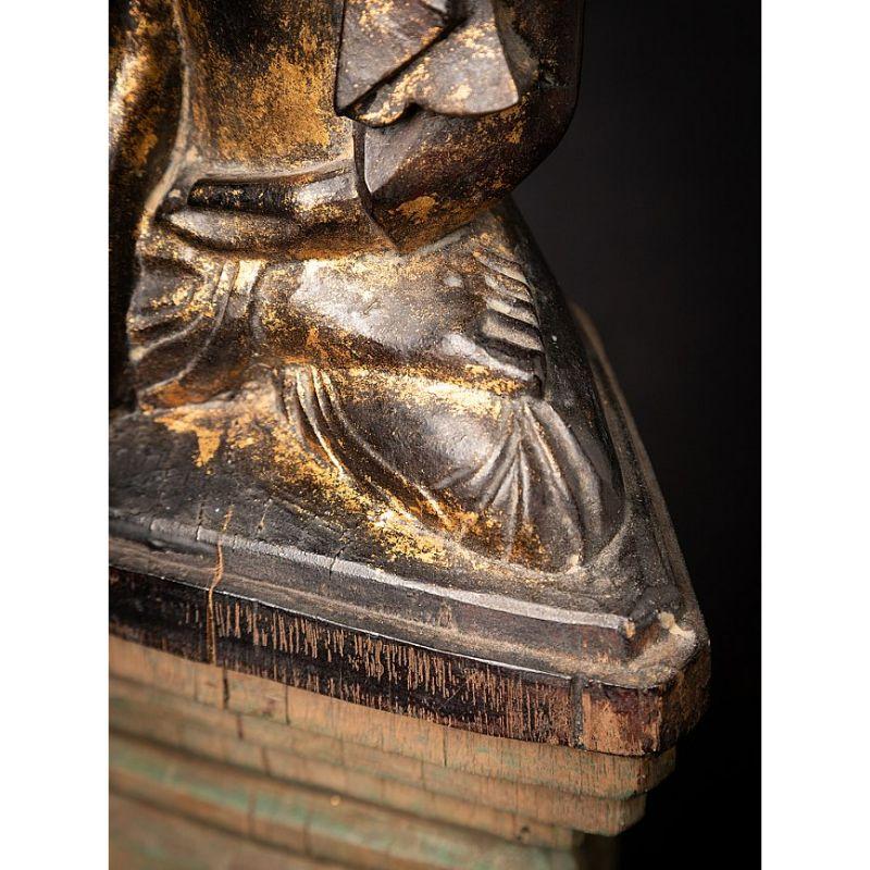 Antique wooden Burmese Shan Buddha from Burma For Sale 13
