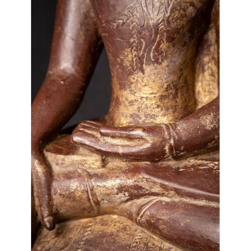 Bouddha birman Shan ancien en bois de Birmanie en vente 13