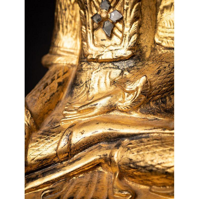 Antique wooden Burmese Shan Buddha from Burma For Sale 13