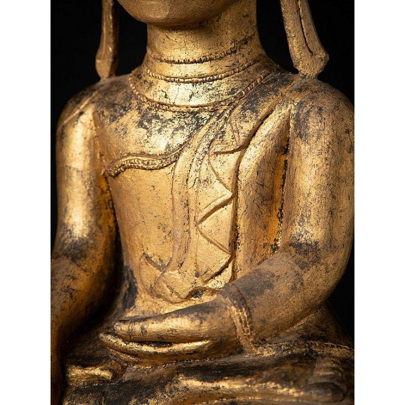 Antique Wooden Burmese Shan Buddha from Burma For Sale 14