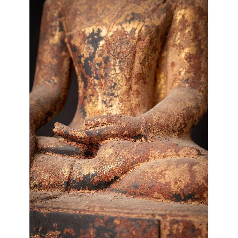 Antique Wooden Burmese Shan Buddha from Burma For Sale 15