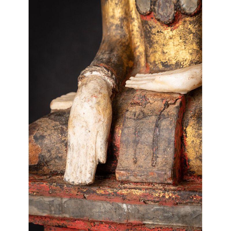 Antique Wooden Burmese Shan Buddha from Burma For Sale 15