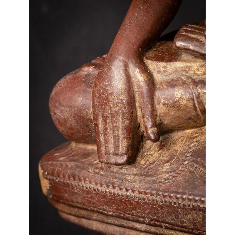 Bouddha birman Shan ancien en bois de Birmanie en vente 14