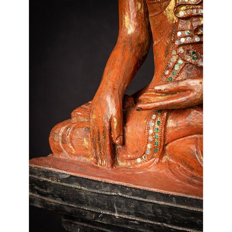 Antiker burmesischer Shan-Buddha aus Holz aus Burma im Angebot 14