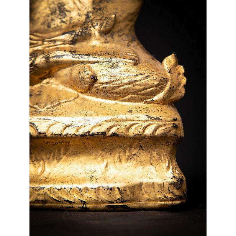 Bouddha birman Shan ancien en bois de Birmanie en vente 14
