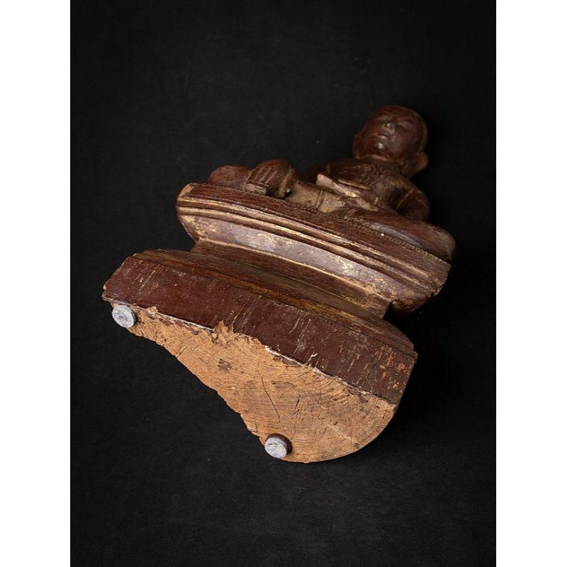 Bouddha birman Shan ancien en bois de Birmanie en vente 15