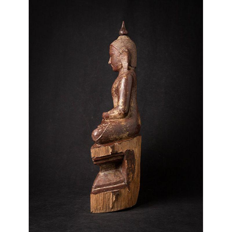 Bouddha birman Shan ancien en bois de Birmanie Bon état - En vente à DEVENTER, NL
