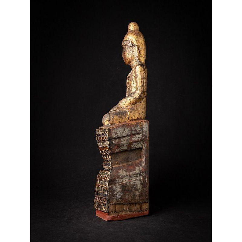 Antique Wooden Burmese Shan Buddha from Burma In Good Condition For Sale In DEVENTER, NL