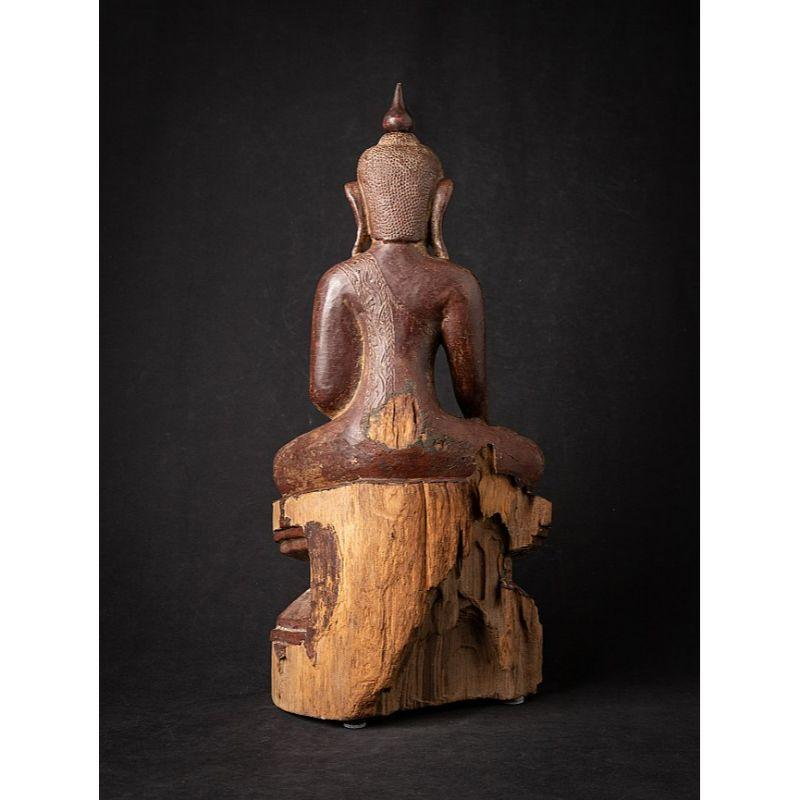 XVIIIe siècle et antérieur Bouddha birman Shan ancien en bois de Birmanie en vente