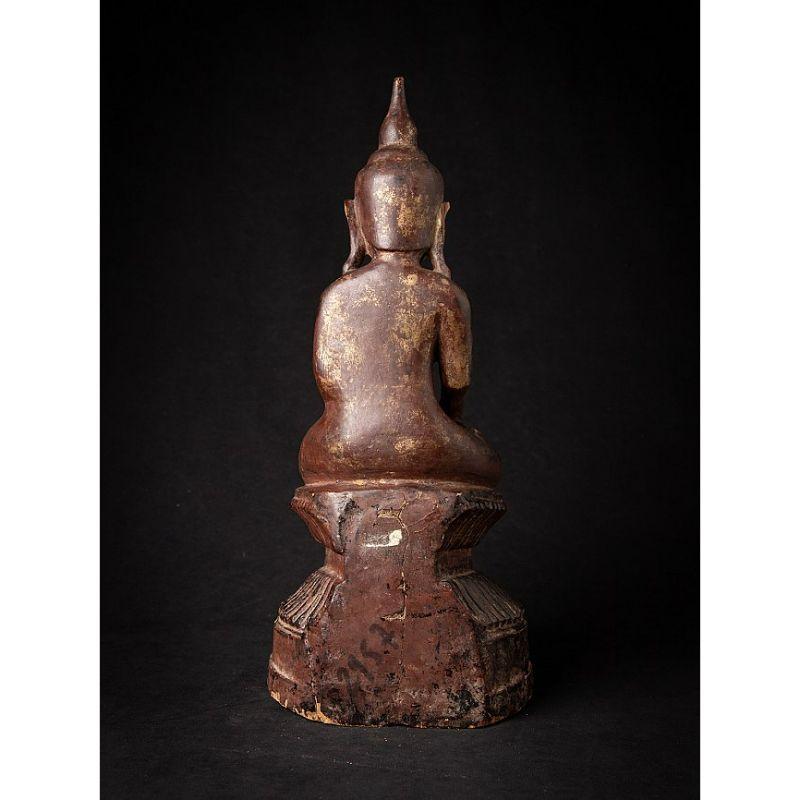 18th Century and Earlier Antique wooden Burmese Shan Buddha from Burma For Sale