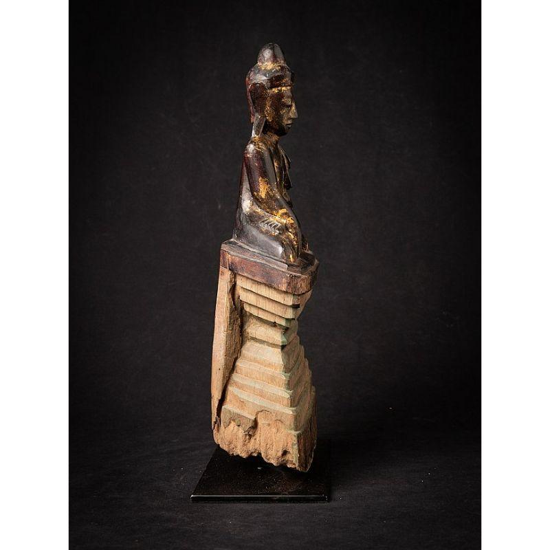 Wood Antique wooden Burmese Shan Buddha from Burma For Sale