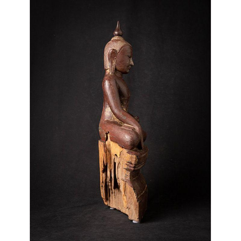 Bois Bouddha birman Shan ancien en bois de Birmanie en vente