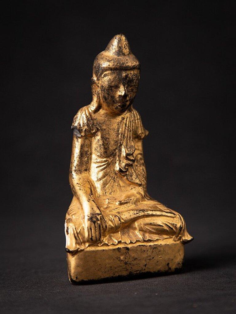 Antiker burmesischer Shan-Buddha aus Holz aus Burma im Angebot 1