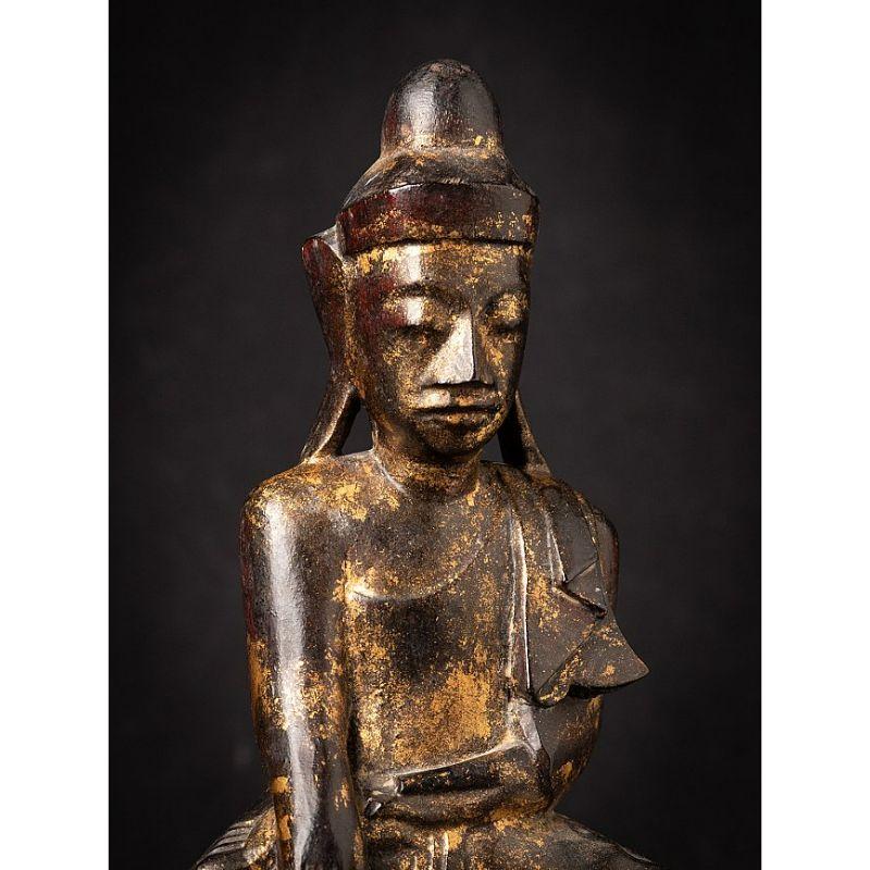 Antique wooden Burmese Shan Buddha from Burma For Sale 2
