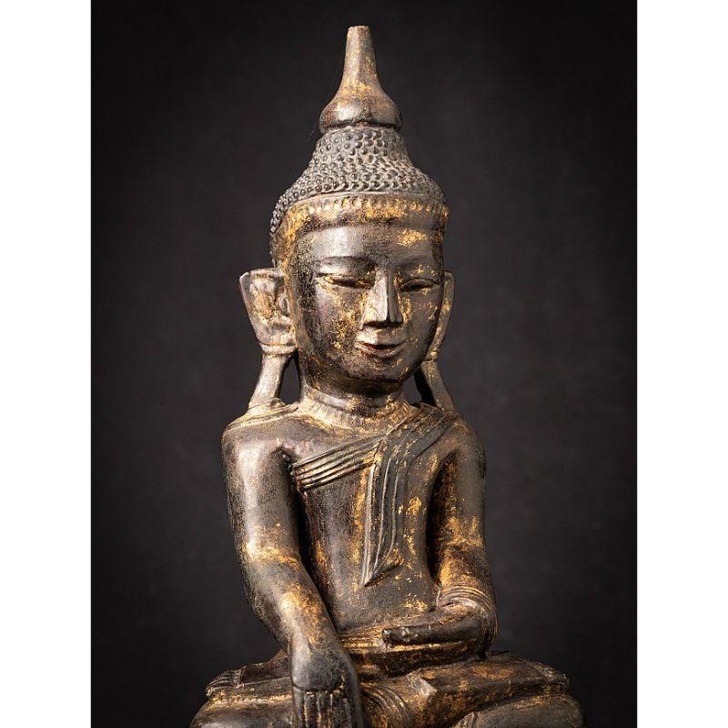 Antiker burmesischer Shan-Buddha aus Holz aus Burma im Angebot 2