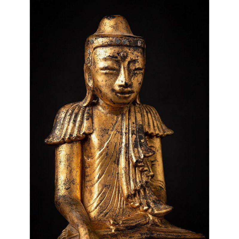 Antiker burmesischer Shan-Buddha aus Holz aus Burma im Angebot 2