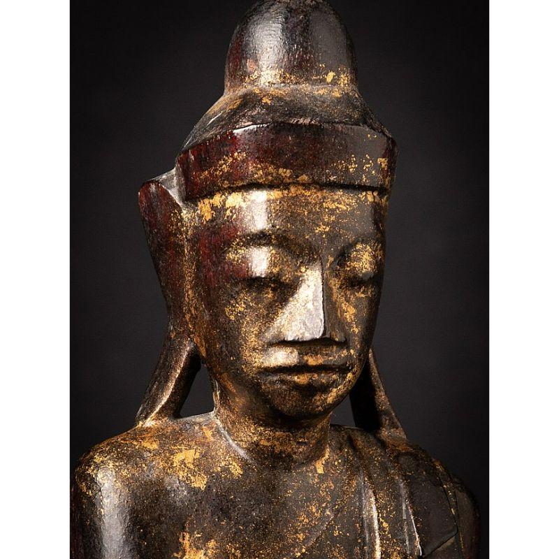 Antique wooden Burmese Shan Buddha from Burma For Sale 3